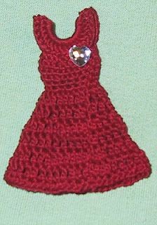 Crochet Red Dress Pin