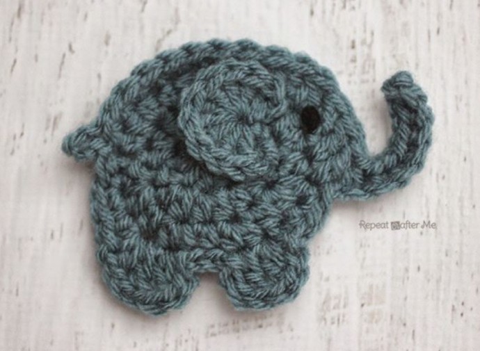 Crochet Elephant Applique