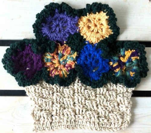 Elevate Your Kitchen Décor with the Gorgeous Crochet Flower Basket Dishcloth Elevate Your Kitchen Décor with the Gorgeous Crochet Flower Basket Dishcloth