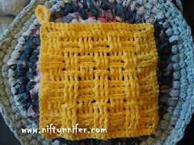 Crochet Basket Weave Wash Cloth
