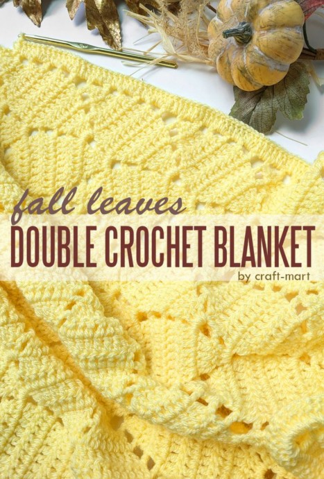 Crochet Fall Leaves Double Blanket