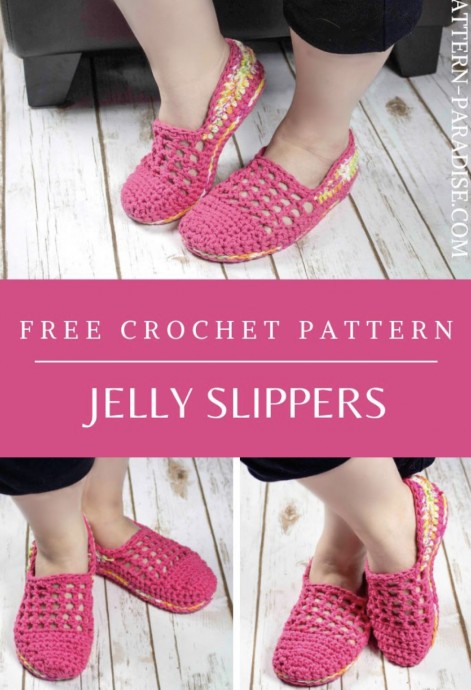Jelly Slippers (Free Crochet Pattern)