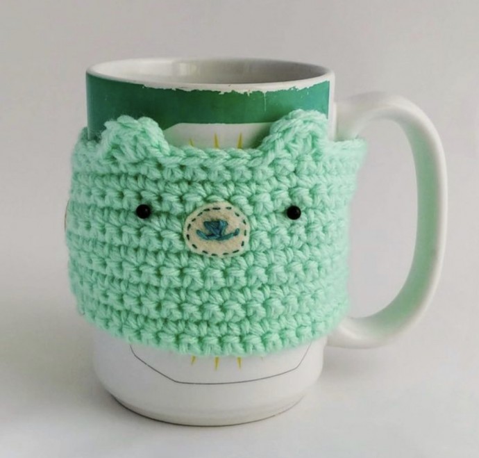 Crochet Bear Mug Sleeve (Free Pattern)