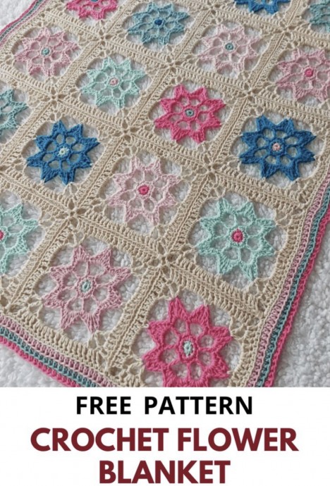 Crochet Flower Blanket Pattern (Vintage Blooms)