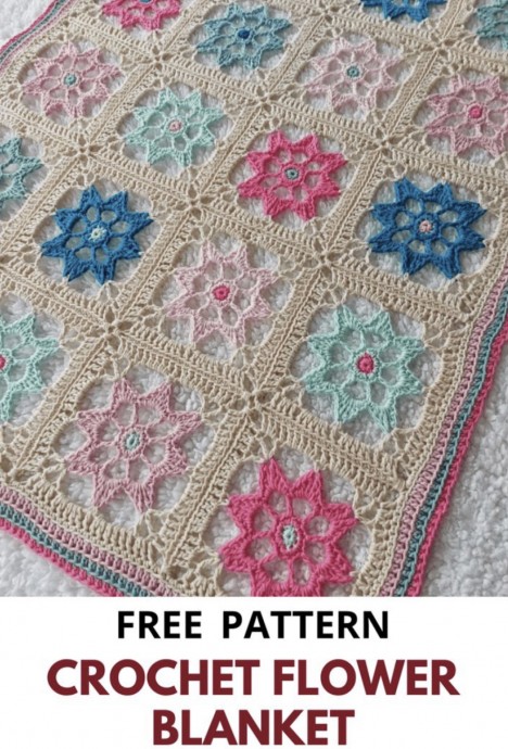 Crochet Flower Blanket Pattern (Vintage Blooms)