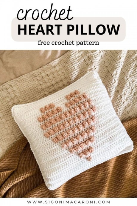 Crochet Heart Pillow