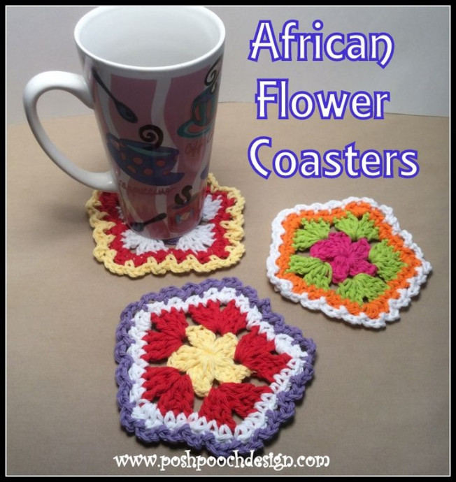 Craft Your Own Beautiful Crochet African Flower Coasters for Home Decor