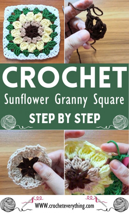 Crochet Sunflower Granny Square