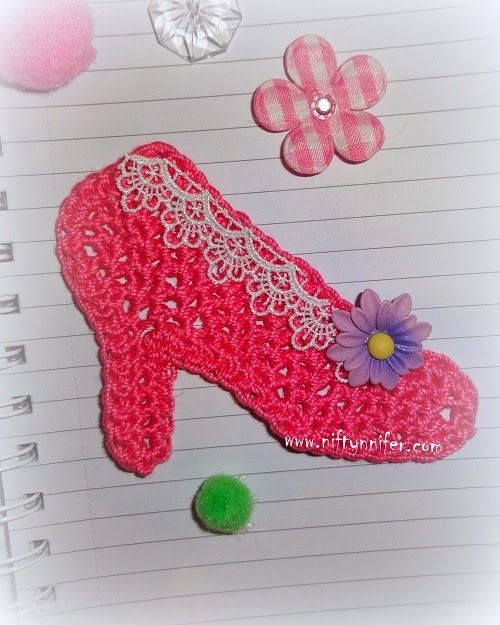 Crochet High Heel Shoe Motif