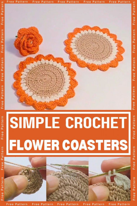 Crochet Flower Coasters for Table Décor