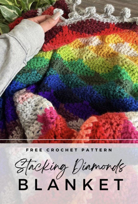 Free Crochet Pattern: Beautiful Scrap Blanket