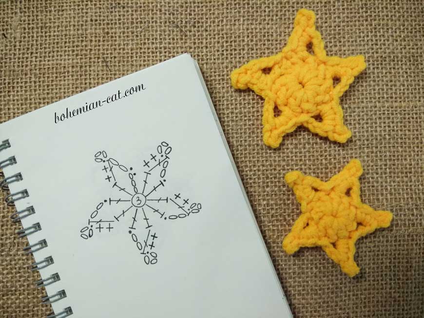Create a Beautiful Star-Shaped Applique with Crochet: Step-by-Step Guide