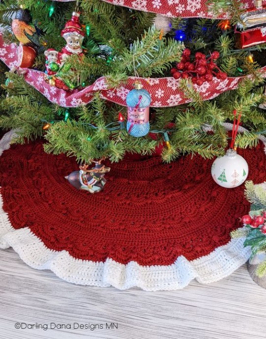Create a Festive Crochet Boughs of Holly Tree Skirt for Holiday Decor Create a Festive Crochet Boughs of Holly Tree Skirt for Holiday Decor