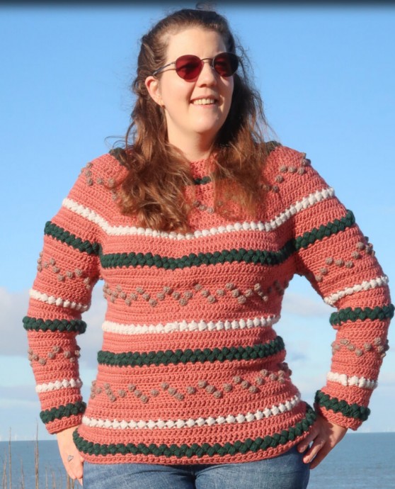 Crochet Beads and Bobbles Sweater
