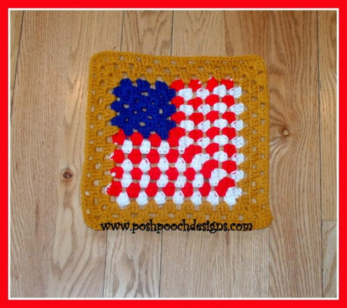 Crochet American Flag 12 Inch Granny Square Crochet American Flag 12 Inch Granny Square