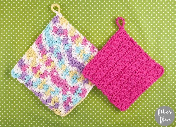 Crochet Star Stitch Dishcloth