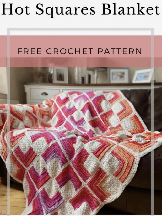 Hot Squares Crochet Blanket