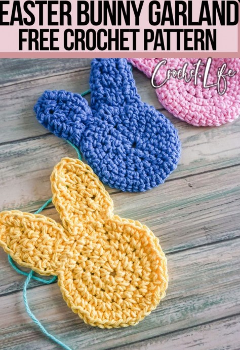 Crochet Spring Bunny Banner