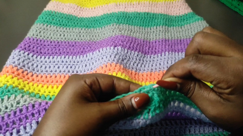 Crochet Straight Multicoloured Dress with Belt - A Stylish Summer Wardrobe Essential