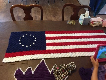 Create a Stunning Crochet Corner to Corner American Flag Table Runner for Your Home Decor