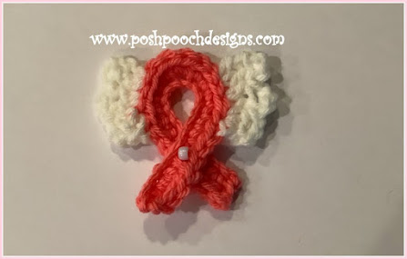 Crochet  Cancer Awareness Ribbon With Wings