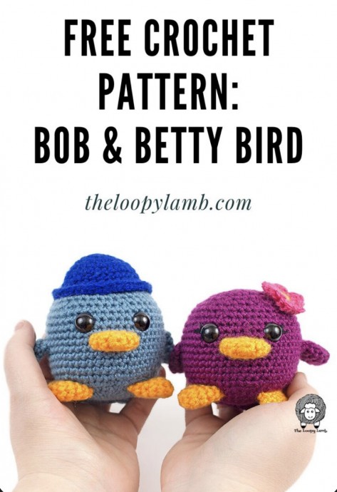 Create Your Own Adorable Bob and Betty Birds With This Free Crochet Pattern Create Your Own Adorable Bob and Betty Birds With This Free Crochet Pattern