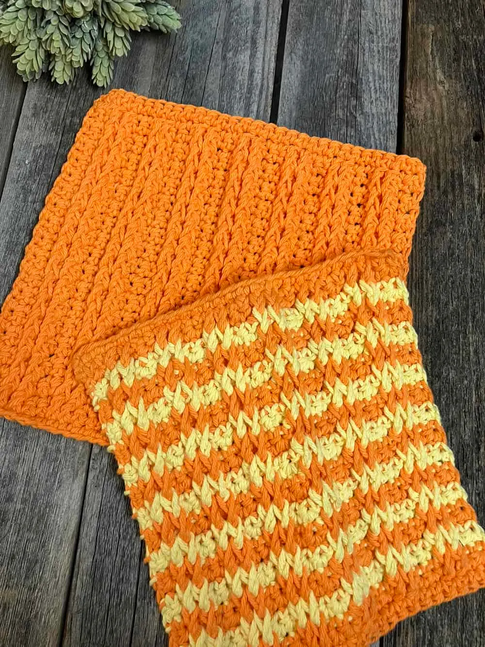 Crochet Sunset Cotton Dishcloth Finished Product