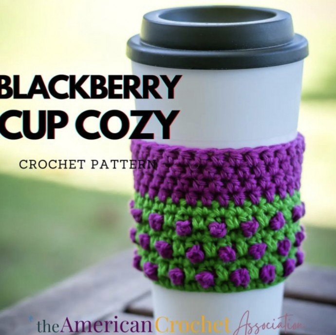 Blackberry Stitch Cup Cozy (Free Crochet Pattern)