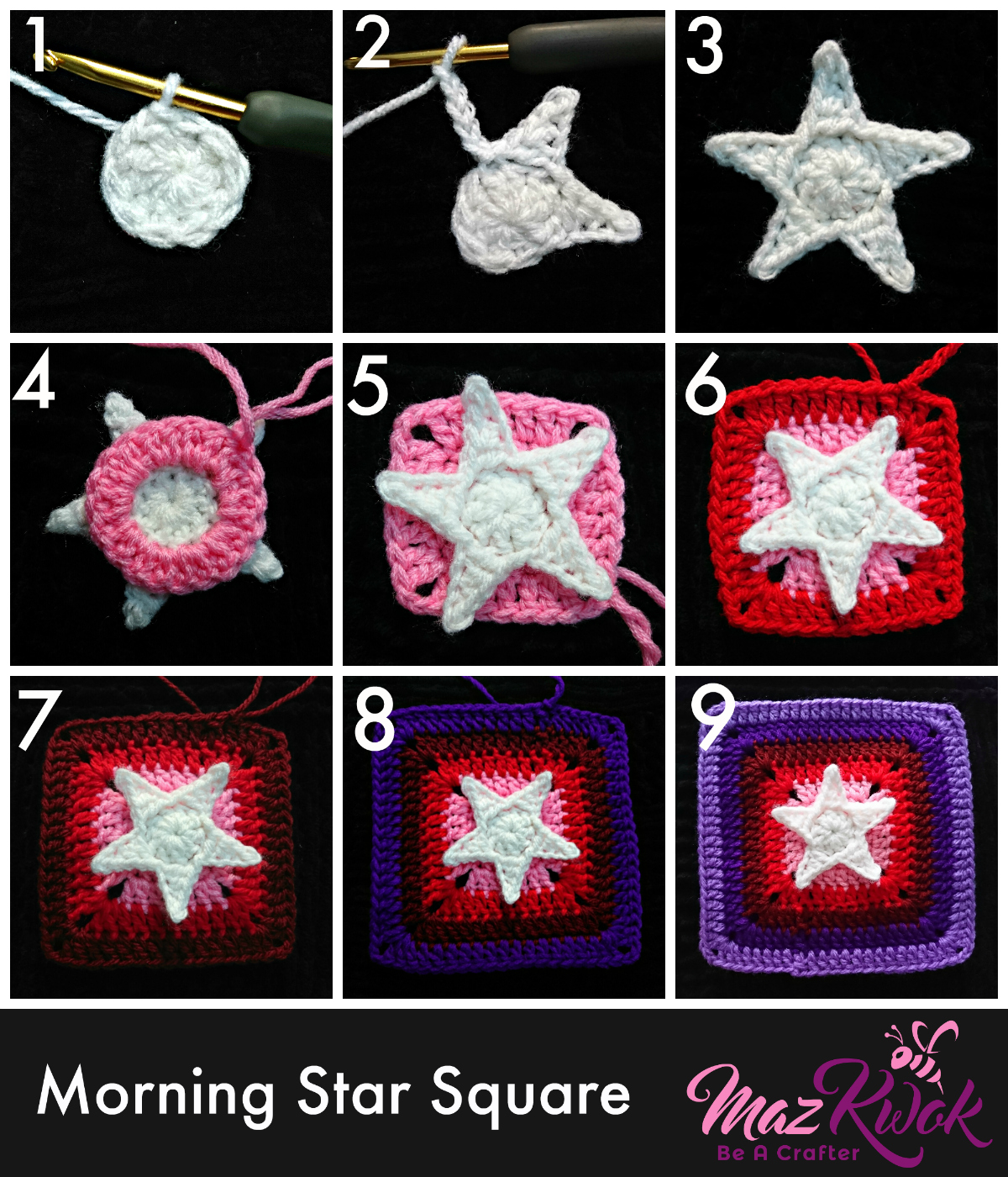 Create Beautiful Crochet Morning Star Square Patterns for All Skill Levels