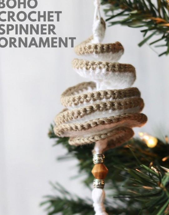 Crochet Boho Spinner Ornament