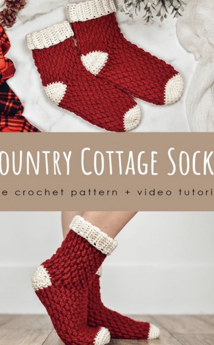 Crochet Country Cottage Socks (Free Pattern)
