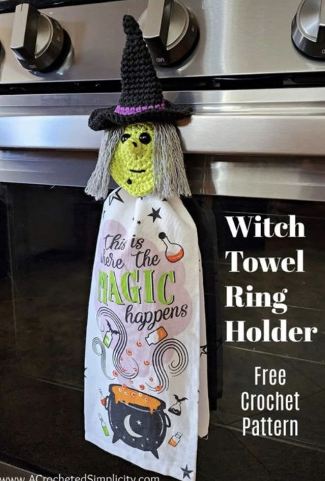 Crochet Witch Towel Holder