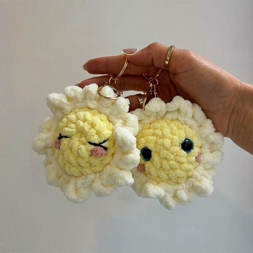 Crochet Amigurumi Sunflower Keychain