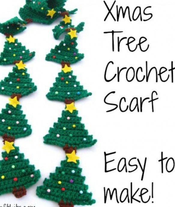 Crochet Christmas Tree Scarf (Free Pattern)