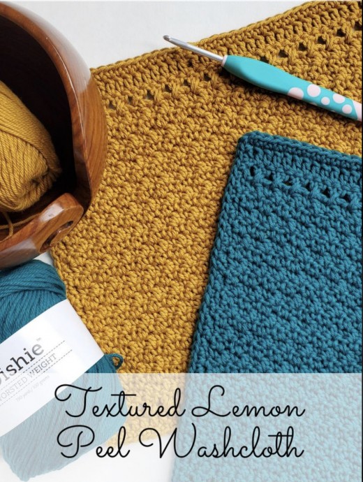 Textured Lemon Peel Washcloth – Free Crochet Pattern