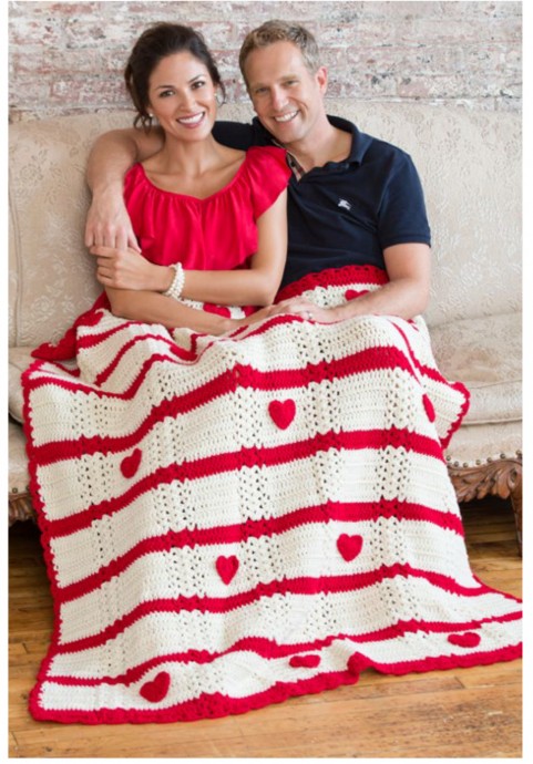 Crochet Be My Valentine Throw