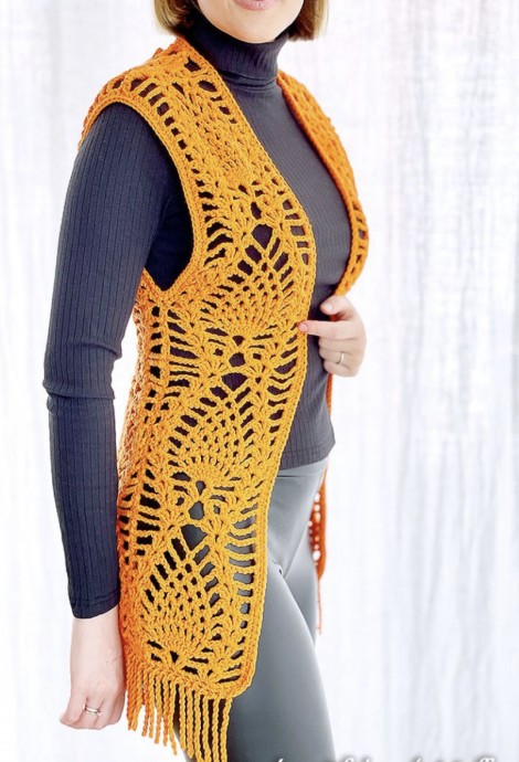 Crochet Pineapple Vest Free Pattern