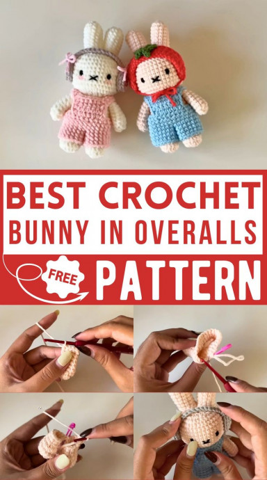 Crochet Bunny In Overalls And Headphones Crochet Bunny In Overalls And Headphones