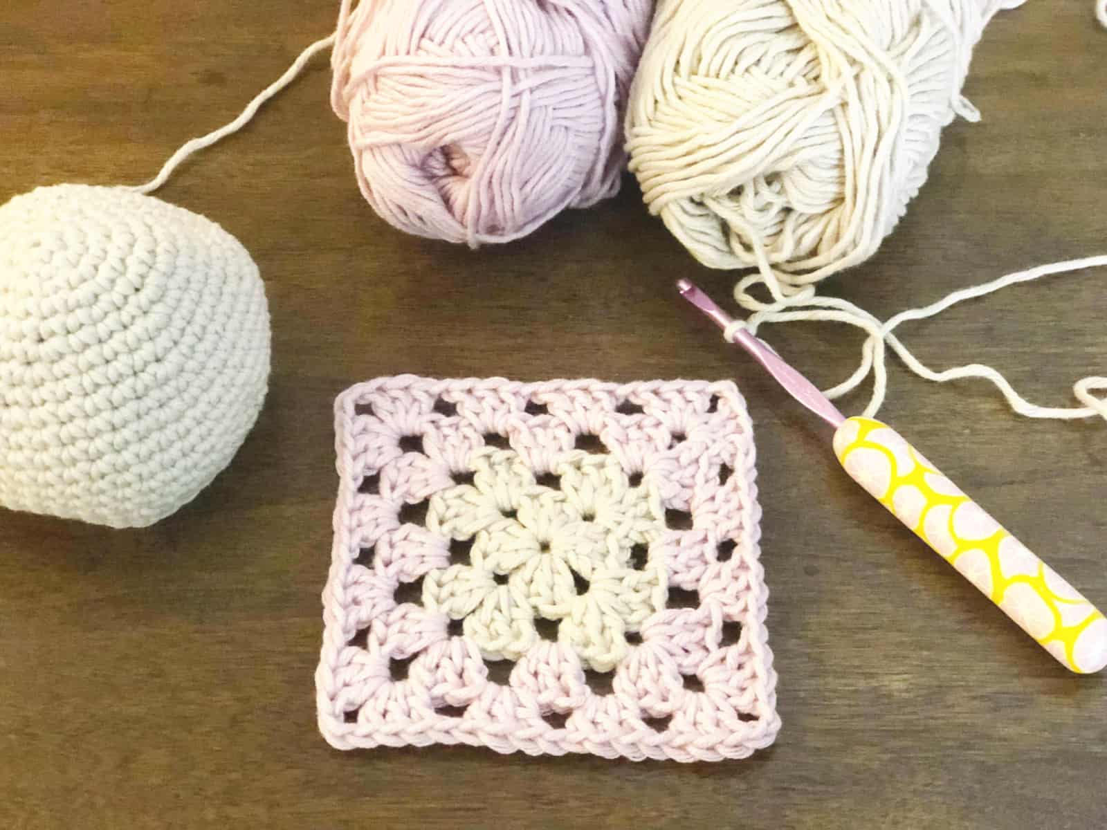 Crochet Bettie Bear Granny Square Lovey Throw - Adorable Handmade Nursery Blanket