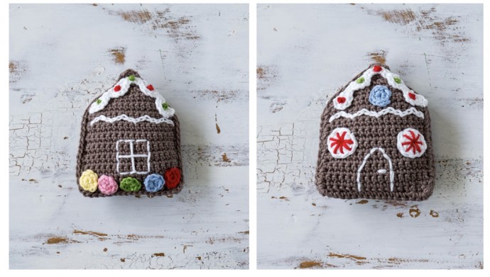 Crochet Gingerbread House Christmas Ornament