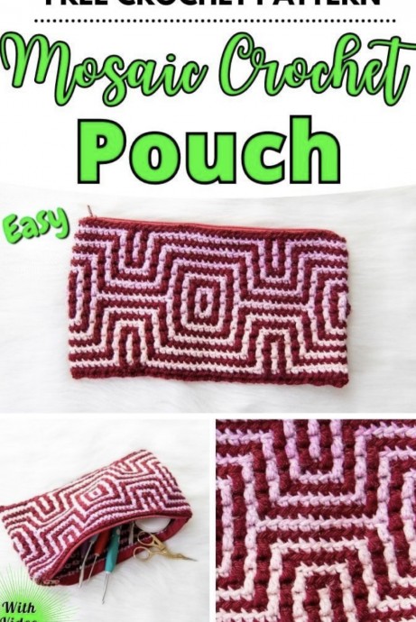 Free Mosaic Crochet Zippered Pouch Pattern - Enhance Your Crochet Skills with This Stylish Accessory Free Mosaic Crochet Zippered Pouch Pattern - Enhance Your Crochet Skills with This Stylish Accessory