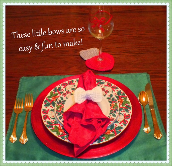 Elevate Your Dining Experience with Adorable Crochet Little Bow Napkin Rings