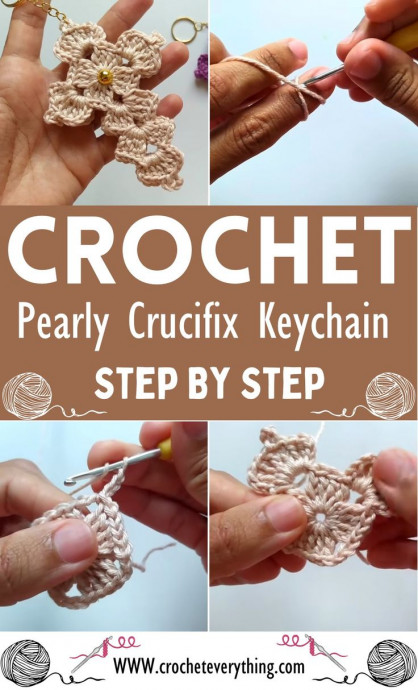 Create a Charming Crochet Pearly Crucifix Keychain - A Step-by-Step Guideline