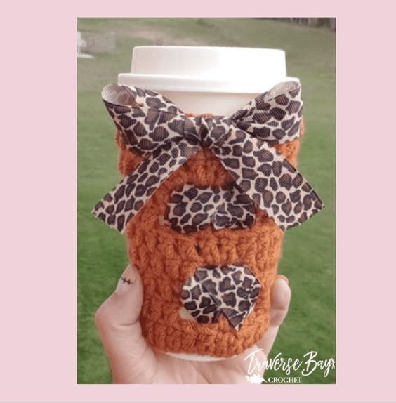 Crochet Ribbon Cup Cozy