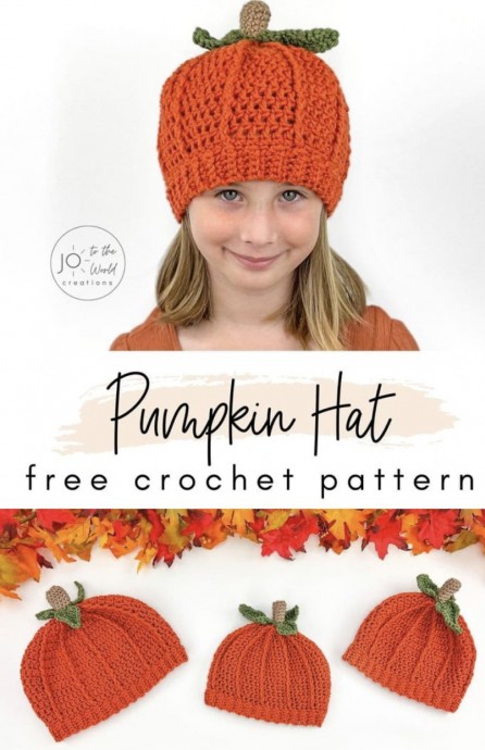Crochet Pumpkin Hat (Free Pattern)