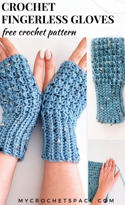 Crochet Misty Fingerless Gloves
