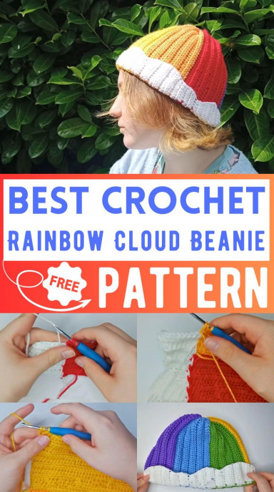 Create Your Own Crochet Vibrant & Cozy Rainbow Cloud Beanie - A Fun and Colorful Accessory Create Your Own Crochet Vibrant & Cozy Rainbow Cloud Beanie - A Fun and Colorful Accessory