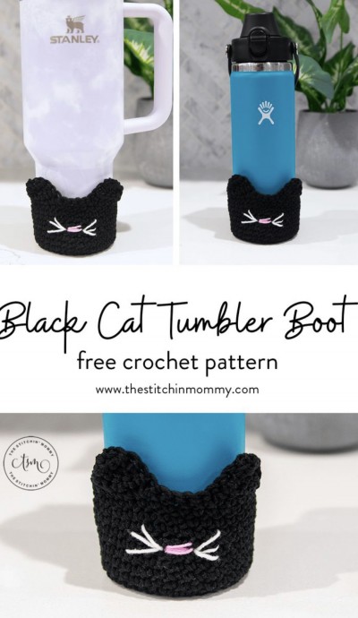 Enchanting Crochet Black Cat Tumbler Boot: A Stylish Accessory for Cat Lovers Enchanting Crochet Black Cat Tumbler Boot: A Stylish Accessory for Cat Lovers
