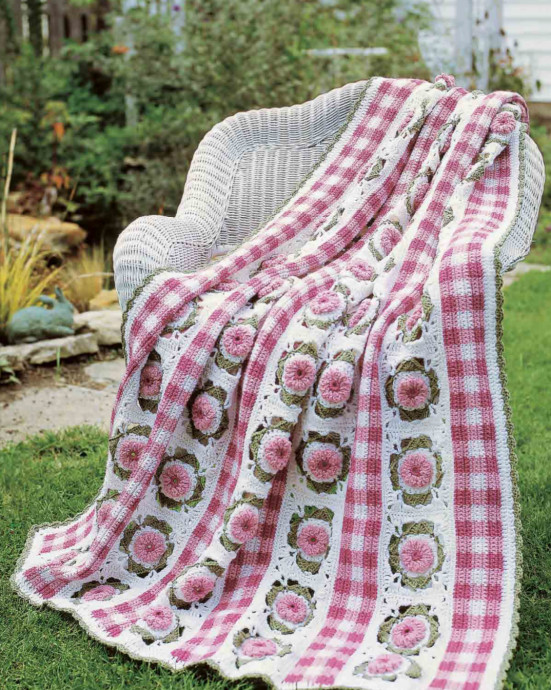 Crochet Floral Throw Blanket