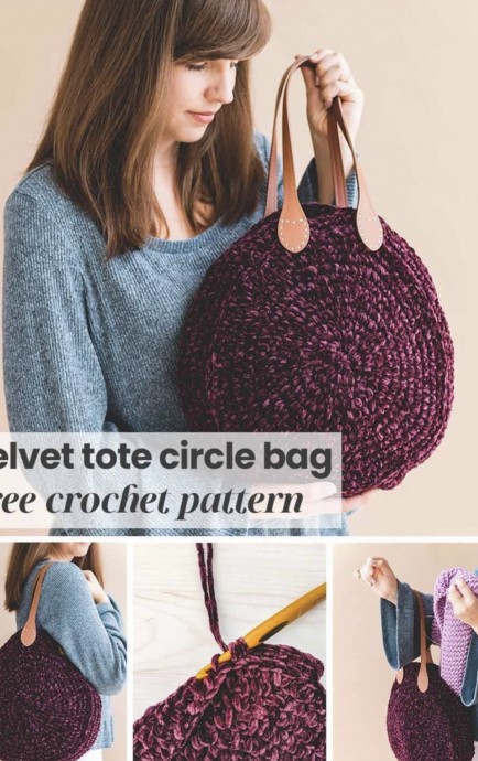 Crochet Velvet Tote Bag (Free Pattern)